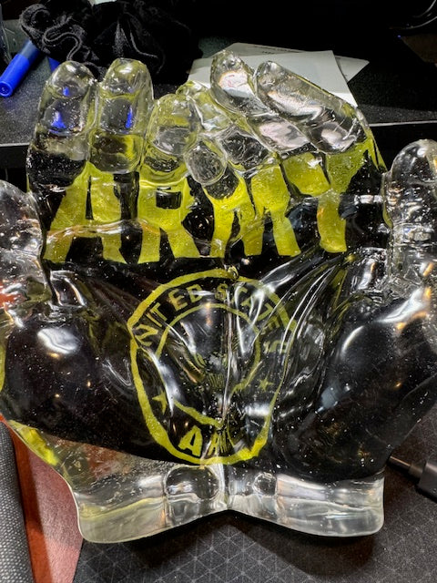 Hands Cradling with U.S. Army flag