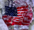 Hands Cradling American Flag