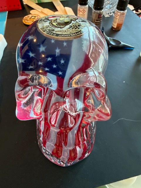 Patriotic Epoxy Skull – Military Tribute Edition